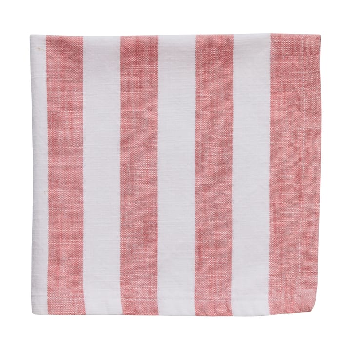 Olivia bomuldsserviet 40x40 cm - Off White-Dark Coral - Lene Bjerre