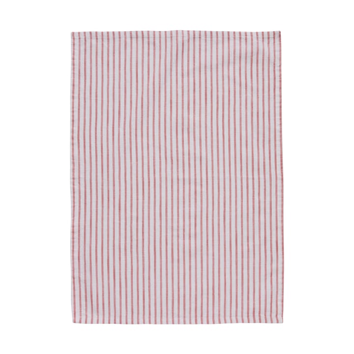 Olivia viskestykke smalle striber 50x70 cm, Off White-Dark Coral Lene Bjerre