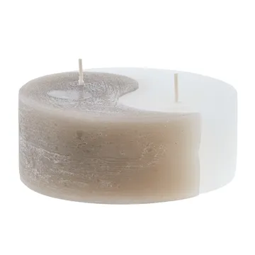 YingYang bloklys Ø13 cm - Silver grey/White - Lene Bjerre