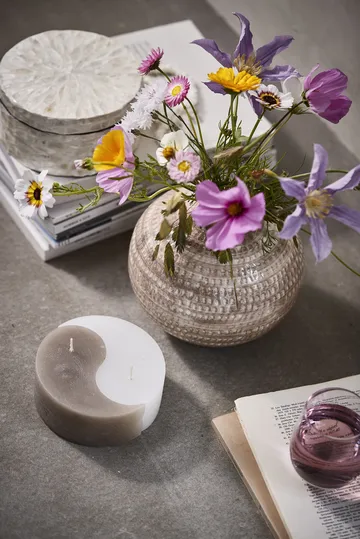 YingYang bloklys Ø13 cm - Silver grey/White - Lene Bjerre