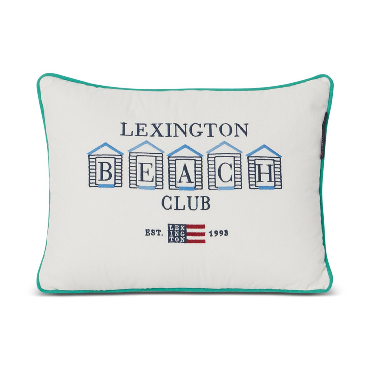 Lexington Beach Club Small Embroidered pudebetræk 30×40 cm Blå/Hvid/Grøn