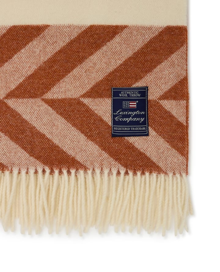Block Striped Recycled Wool plaid 130x170 cm, Copper/Brown Lexington