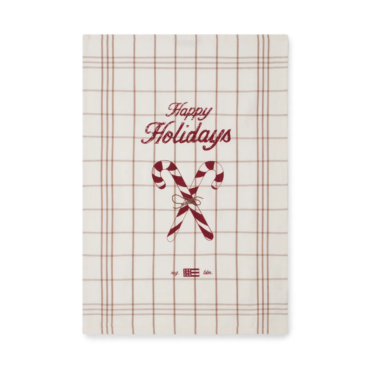 Candy Cane Organic Cotton viskestykke 50x70 cm, White/Beige/Gray Lexington