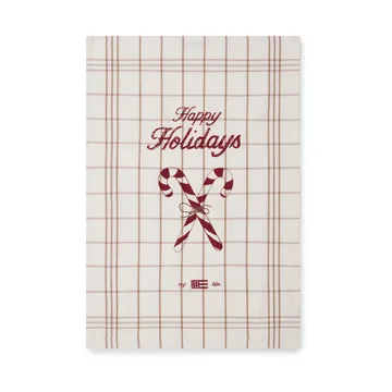 Candy Cane Organic Cotton viskestykke 50x70 cm - White/Beige/Gray - Lexington