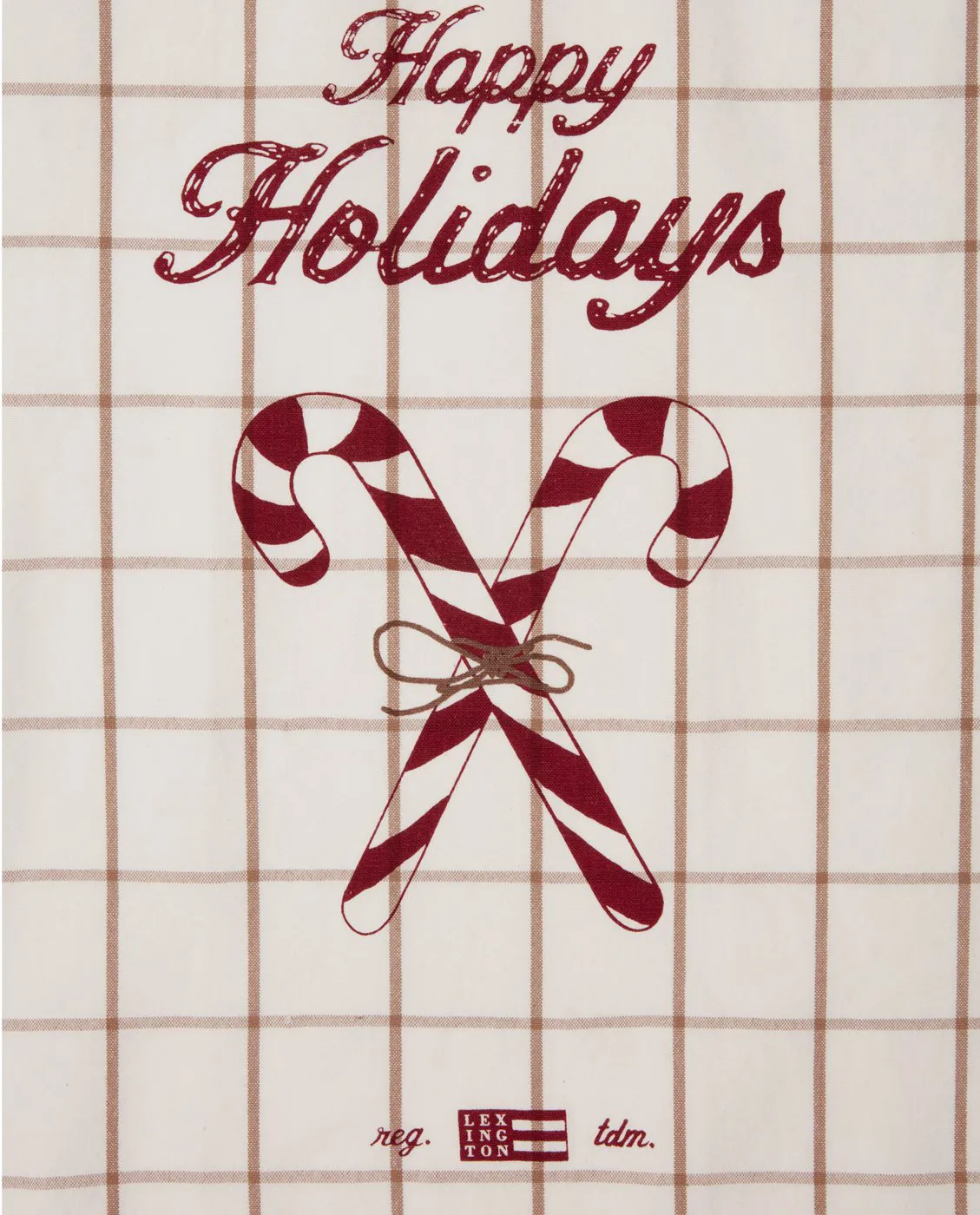 Candy Cane Organic Cotton viskestykke 50x70 cm, White/Beige/Gray Lexington