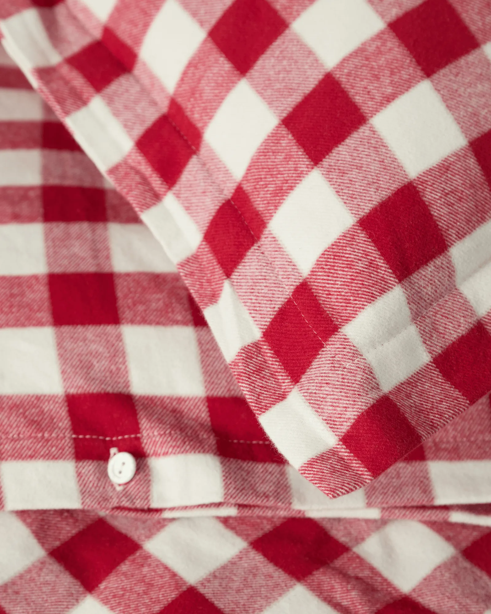 Checked cotton flannel sengesæt, Red-light beige, 2 stk 50x60 cm/220x220 cm Lexington