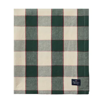 Checked Cotton Linen borddug 150x350 cm - Green-light beige-red - Lexington