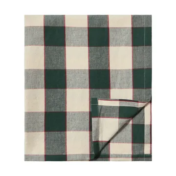 Checked Cotton Linen borddug 150x350 cm - Green-light beige-red - Lexington