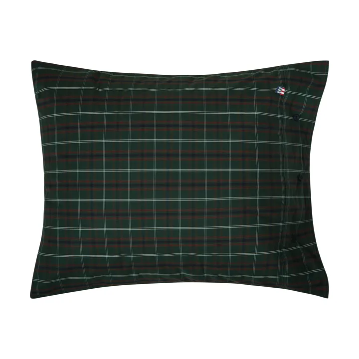 Checked cotton percale pudebetræk - Green-navy, 50x60 cm - Lexington