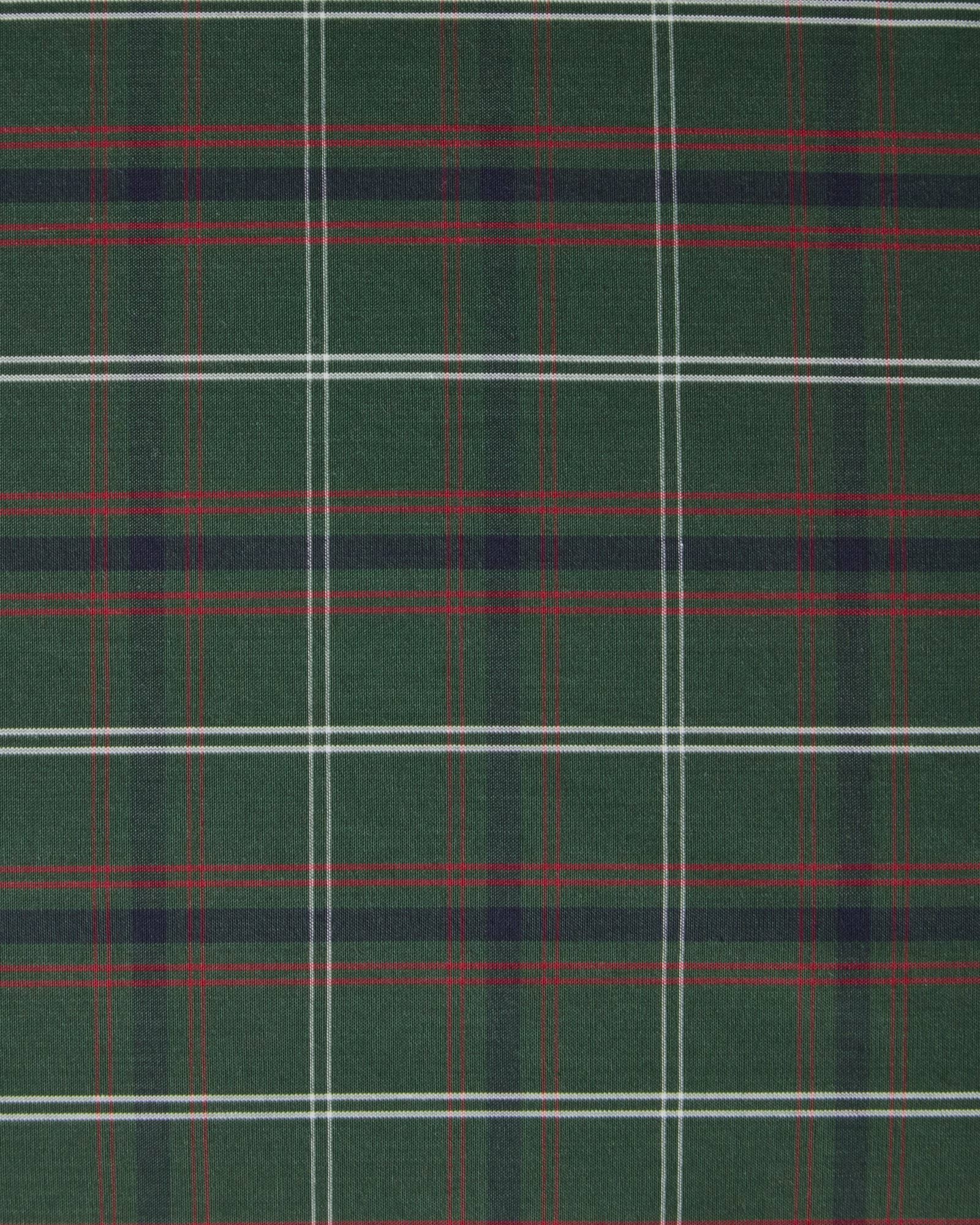 Checked cotton percale pudebetræk, Green-navy, 50x90 cm Lexington