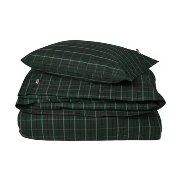 Checked cotton percale sengesæt - Green-navy, 50x60 cm/150x210 cm - Lexington