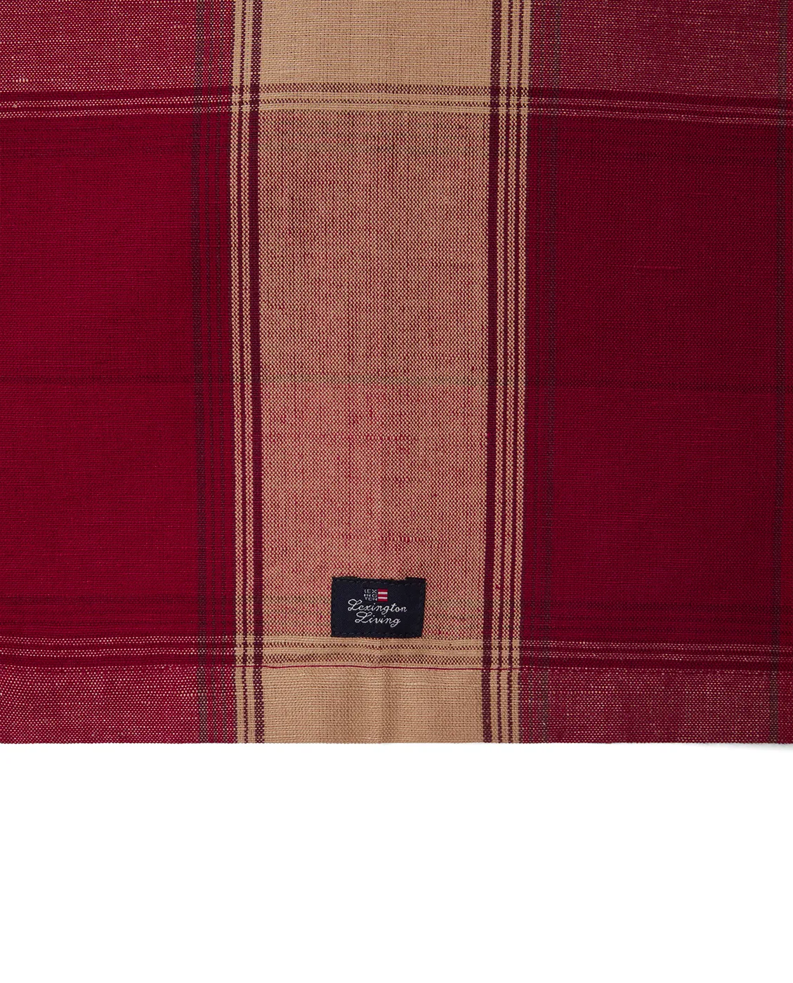 Checked linen-cotton løber 50x2350 cm, Rød-beige Lexington