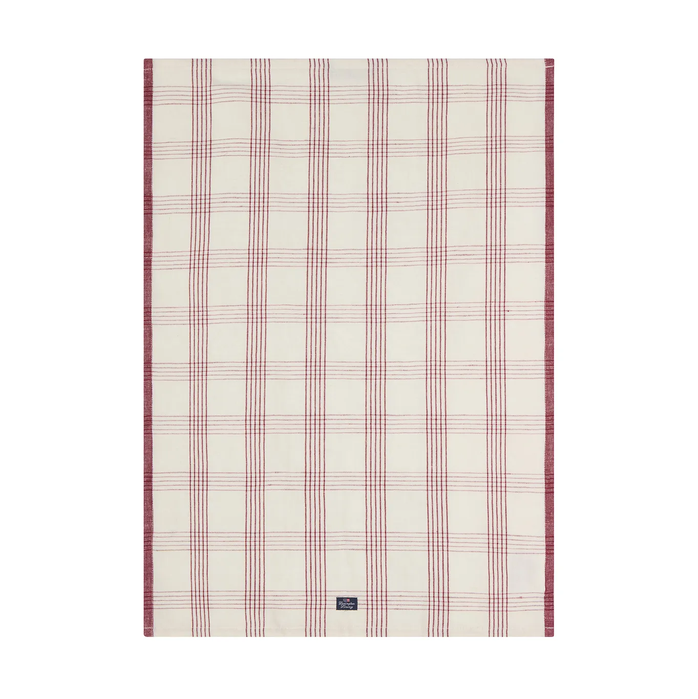 Checked linned/bomulds viskestykke 50x70 cm, White-red Lexington