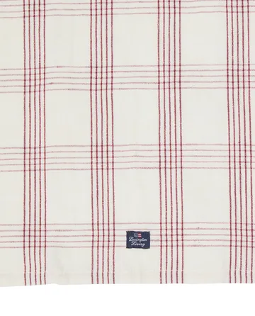 Checked linned/bomulds viskestykke 50x70 cm - White-red - Lexington