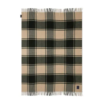 Checked Recycled uldplaid 130x170 cm - Green/Beige - Lexington