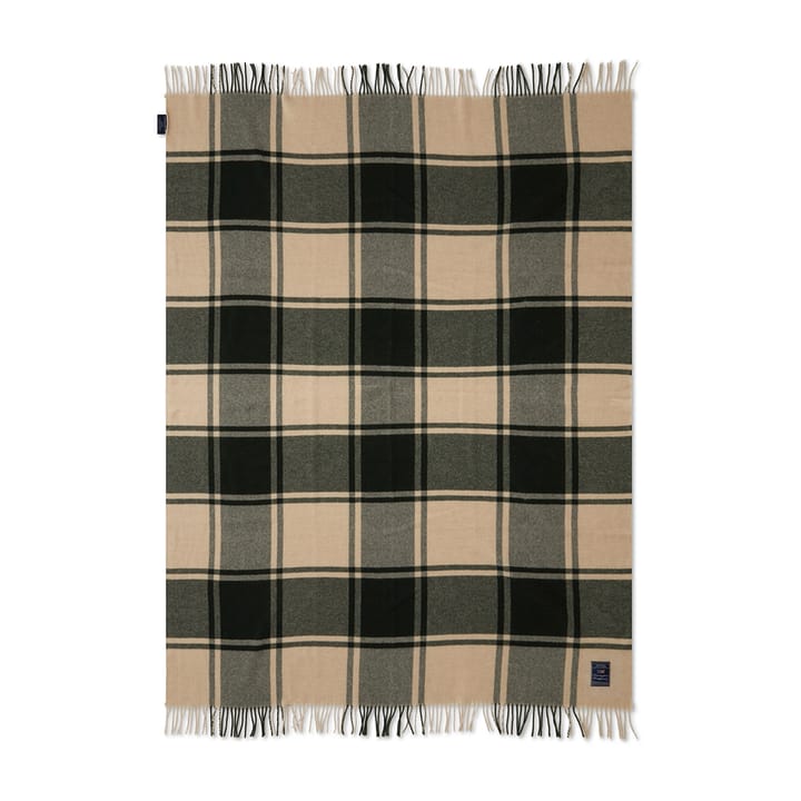 Checked Recycled uldplaid 130x170 cm, Green/Beige Lexington