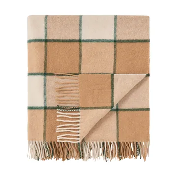 Checked Recycled Wool plaid 130x170 cm - Beige-Light beige-green - Lexington