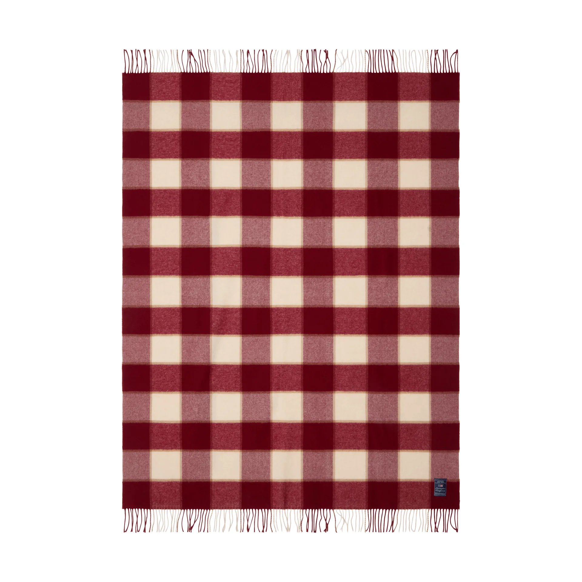 Checked Recycled Wool plaid 130x170 cm, Red-Light beige-beige Lexington
