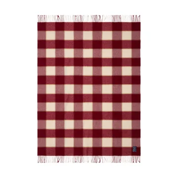 Checked Recycled Wool plaid 130x170 cm - Red-Light beige-beige - Lexington