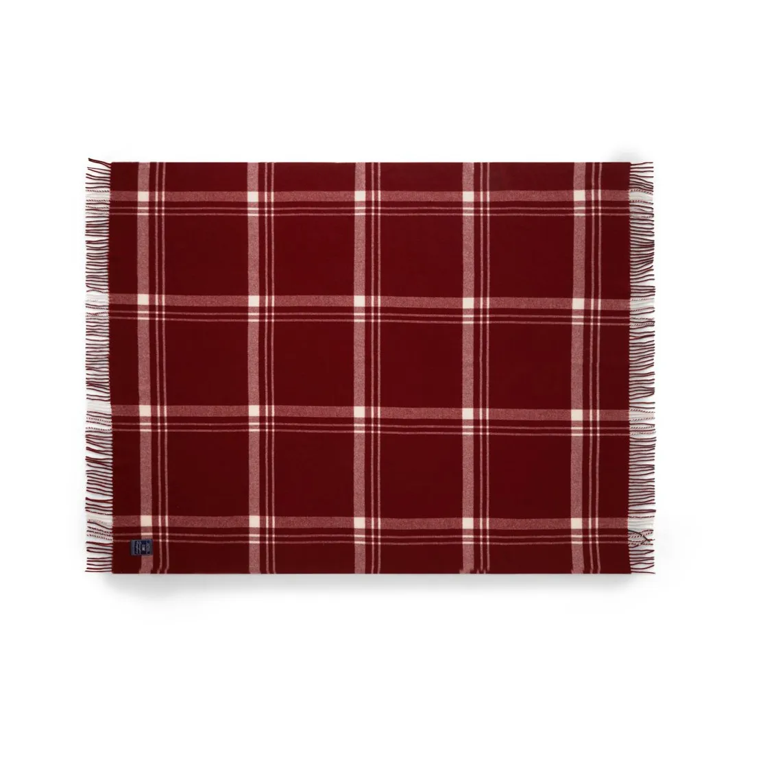 Checked Recycled Wool plaid 130x170 cm, Red/White Lexington