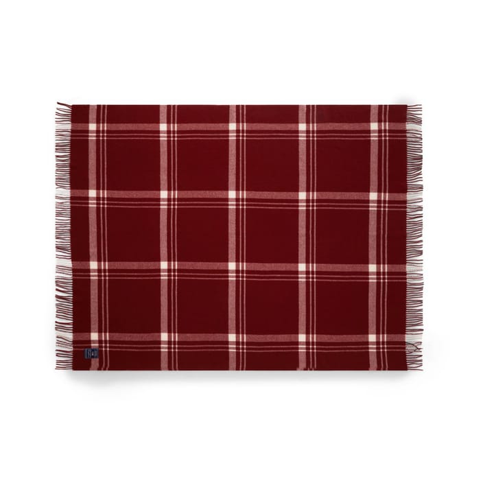 Checked Recycled Wool plaid 130x170 cm, Red/White Lexington