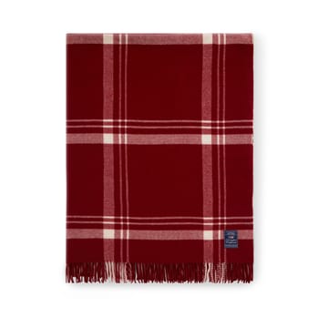 Checked Recycled Wool plaid 130x170 cm - Red/White - Lexington