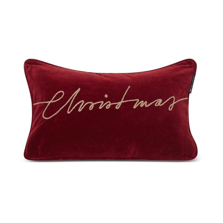 Christmas Organic Cotton Velvet pude 30x50 cm, Red Lexington