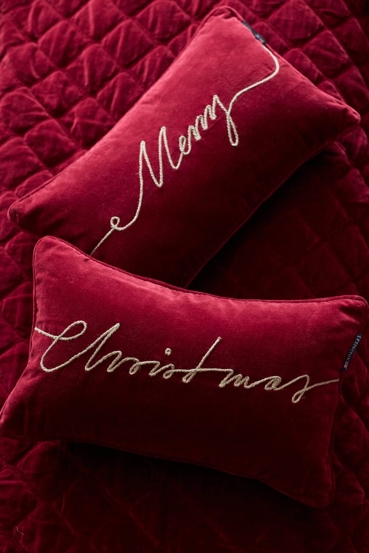 Christmas Organic Cotton Velvet pude 30x50 cm, Red Lexington