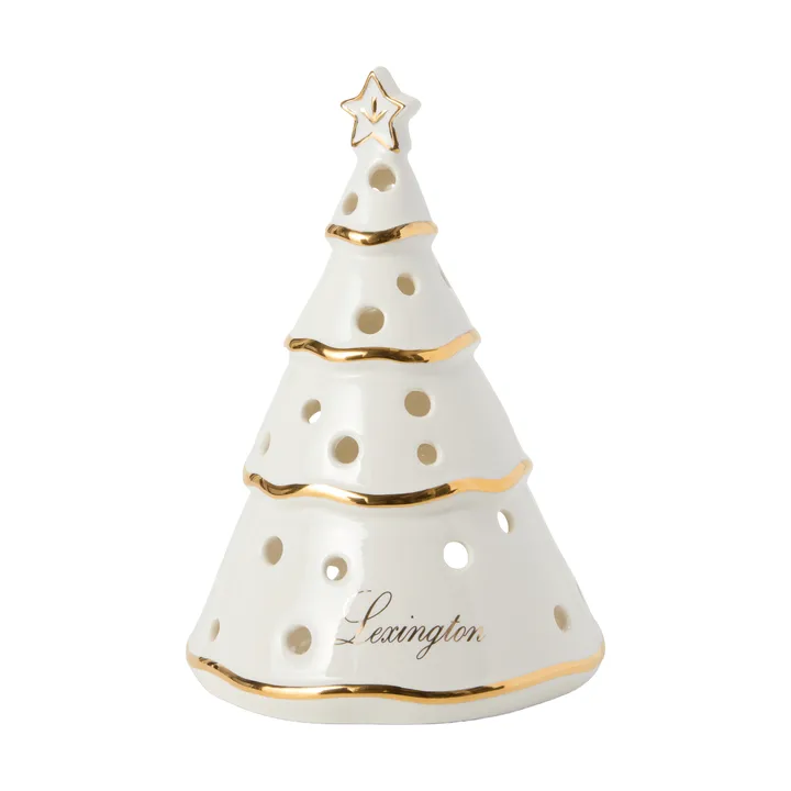 Christmas Tree lyslygte - White-gold, 16,5 cm - Lexington