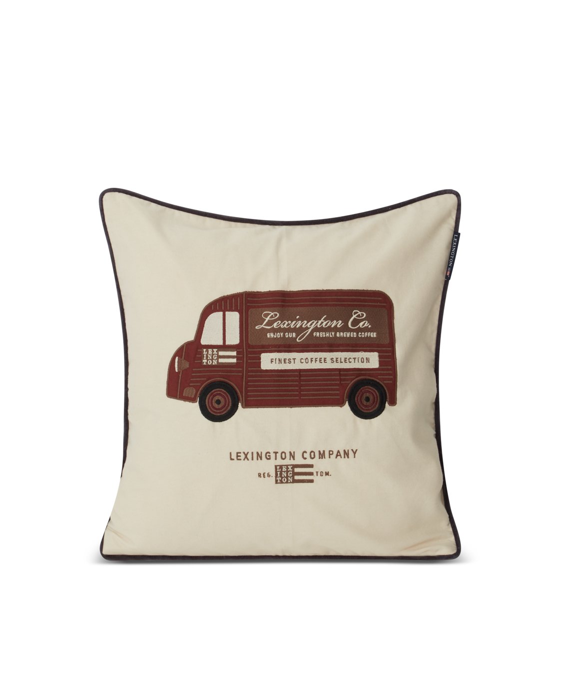 Lexington Coffee Truck pudebetræk 50×50 cm bomuld-twill Beige-brun