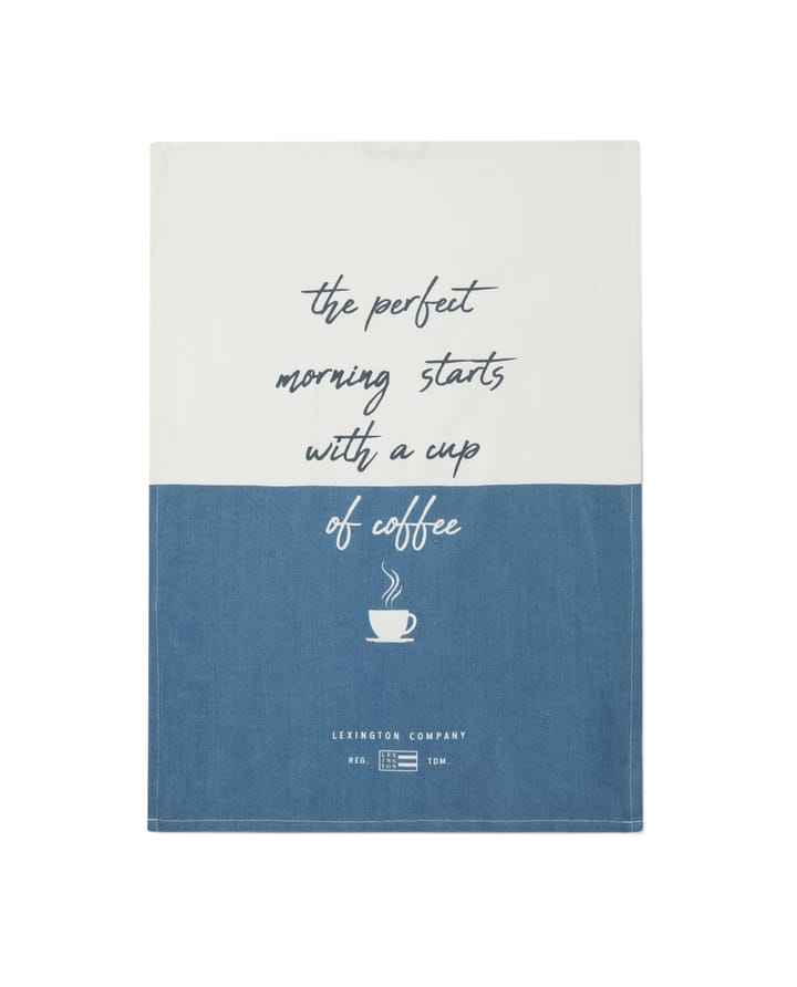 Den Perfekte Morgen Org køkkenhåndklæde 50x70 cm - Hvid-blå - Lexington