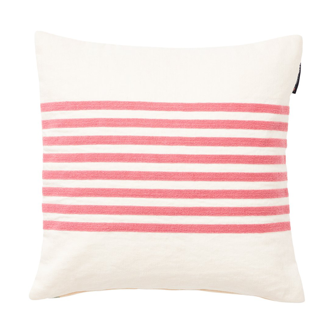 Lexington Emboidery Striped Linen/Cotton pudebetræk 50×50 cm Off White-red