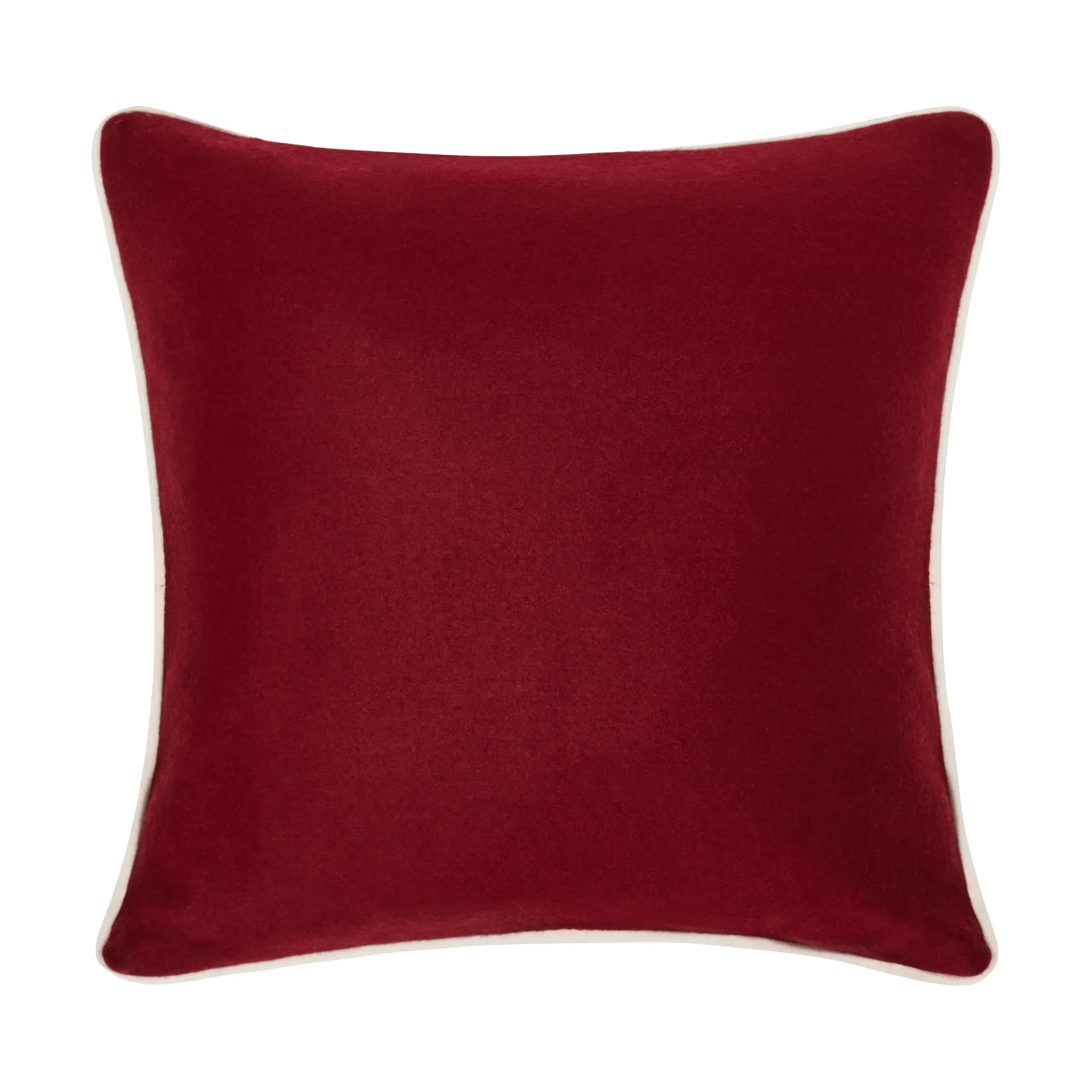 Flower Embroidered Wool Mix pudebetræk 50x50 cm, Red-Light beige Lexington