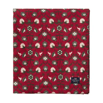 Flower printed økologisk bomuldsdug - Red-beige-green, 150x250 cm - Lexington