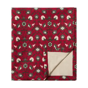 Flower printed økologisk bomuldsdug - Red-beige-green, 150x250 cm - Lexington
