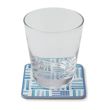 Graphic Printed coasters 6-pak - Blue/White - Lexington
