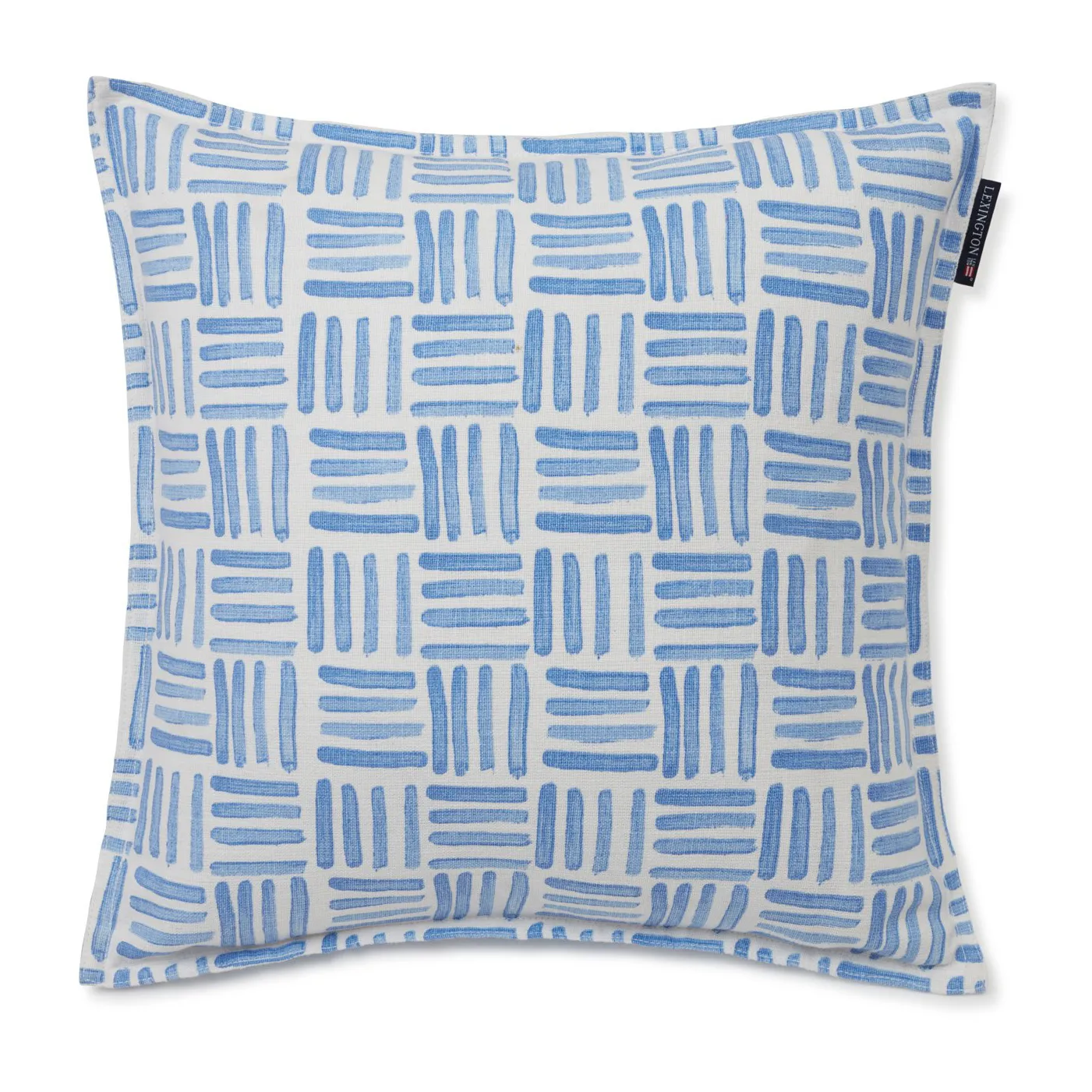 Graphic Printed Cotton Canvas pudebetræk 50x50 cm, Blue/White Lexington