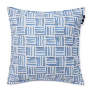 Graphic Printed Cotton Canvas pudebetræk 50x50 cm - Blue/White - Lexington
