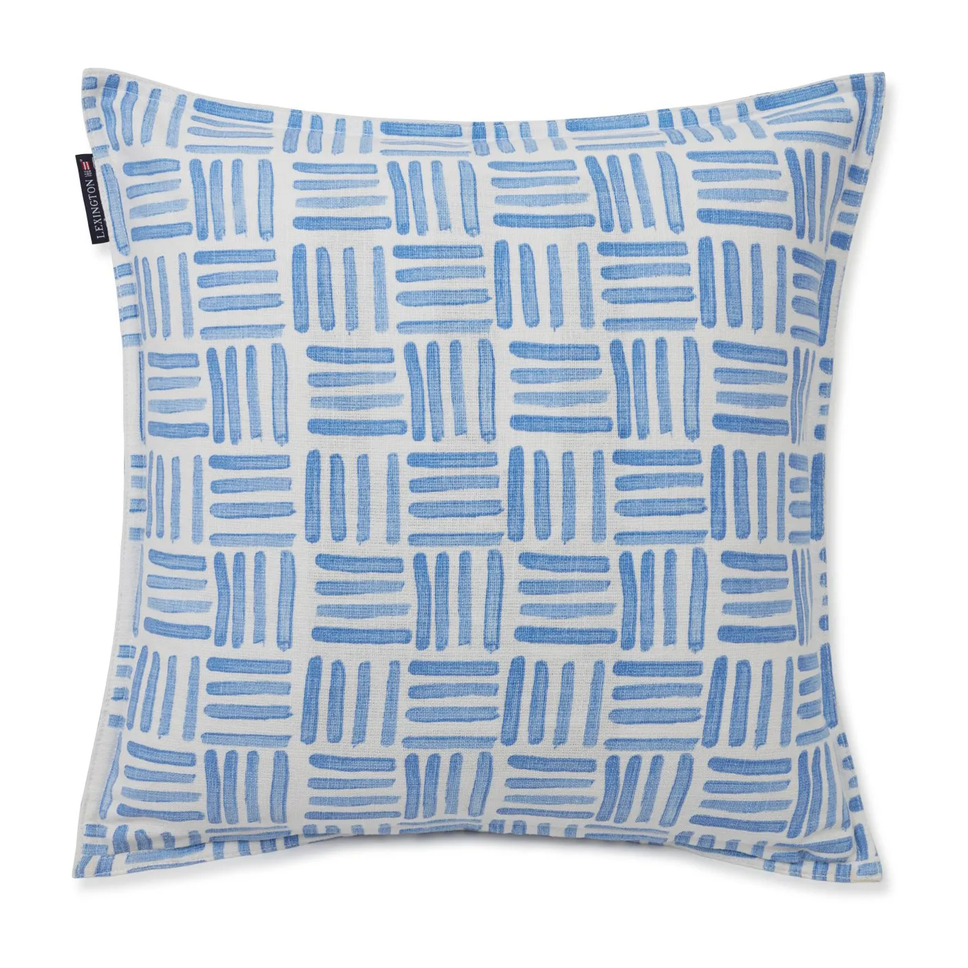 Graphic Printed Cotton Canvas pudebetræk 50x50 cm, Blue/White Lexington