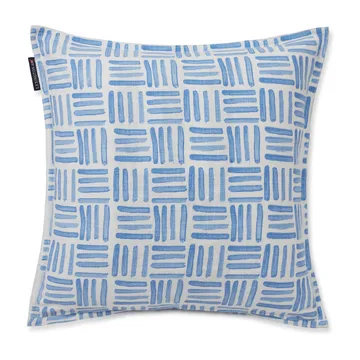 Graphic Printed Cotton Canvas pudebetræk 50x50 cm - Blue/White - Lexington