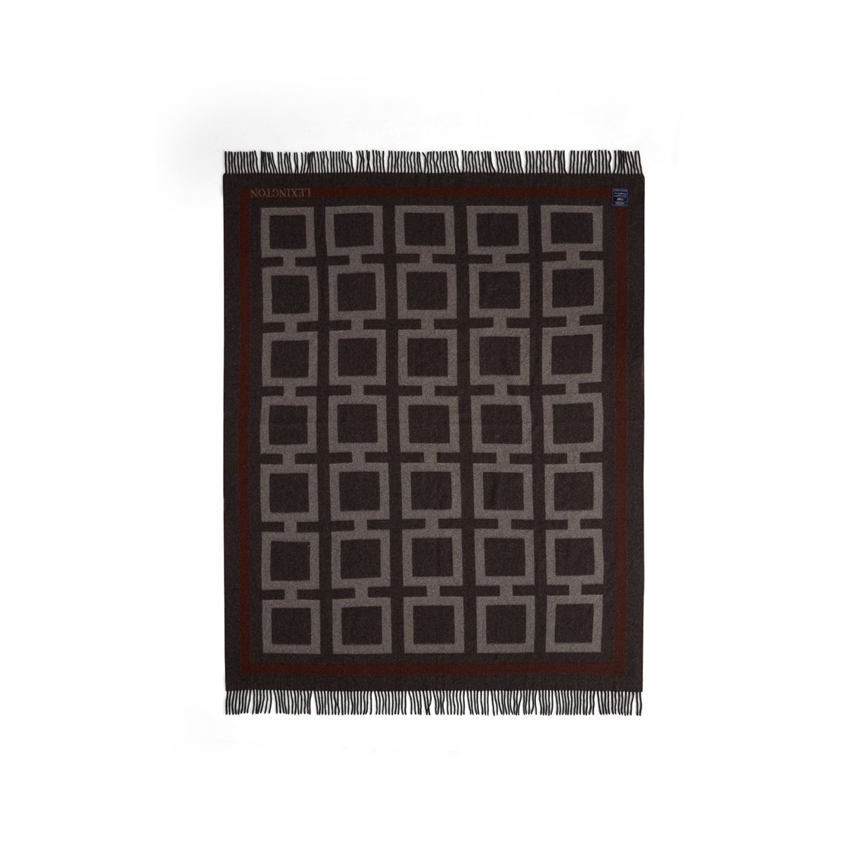 Lexington Graphic Recycled Wool plaid 130×170 cm Dark gray/White/Brown