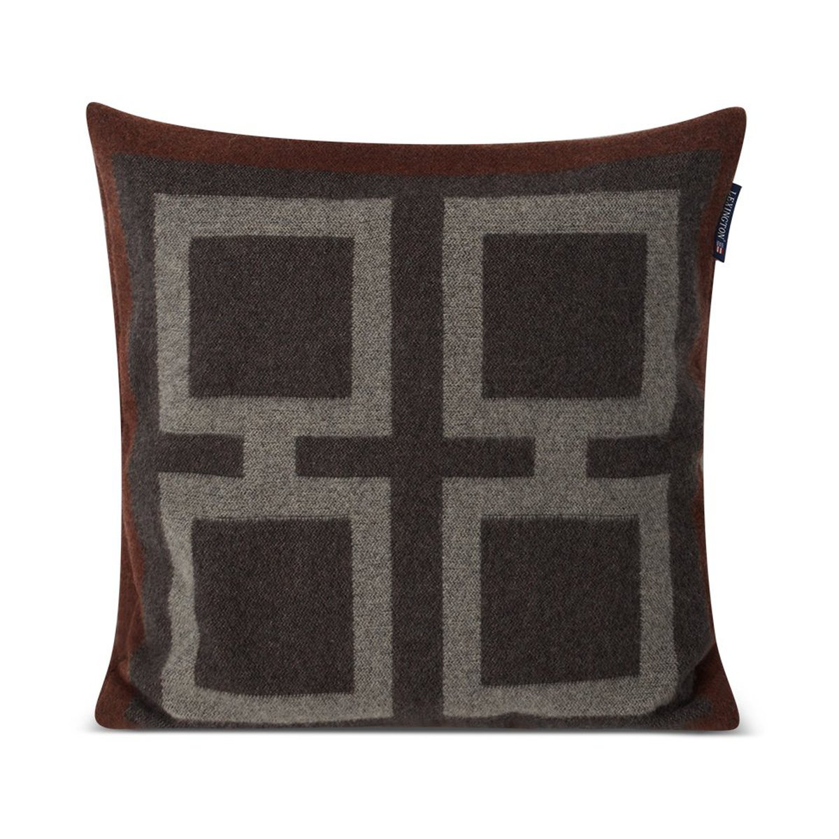 Lexington Graphic Recycled Wool pudebetræk 50×50 cm Dark gray/White/Brown