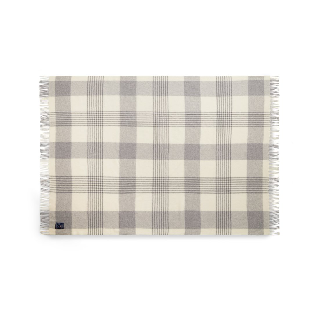Lexington Gray Checked Recycled Wool plaid 130×170 cm Gray/White