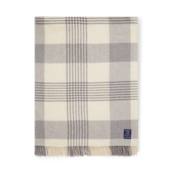 Gray Checked Recycled Wool plaid 130x170 cm - Gray/White - Lexington