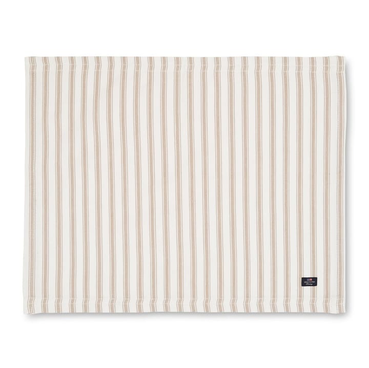 Icons Herringbone Striped dækkeserviet 40x50 cm - Beige/White - Lexington