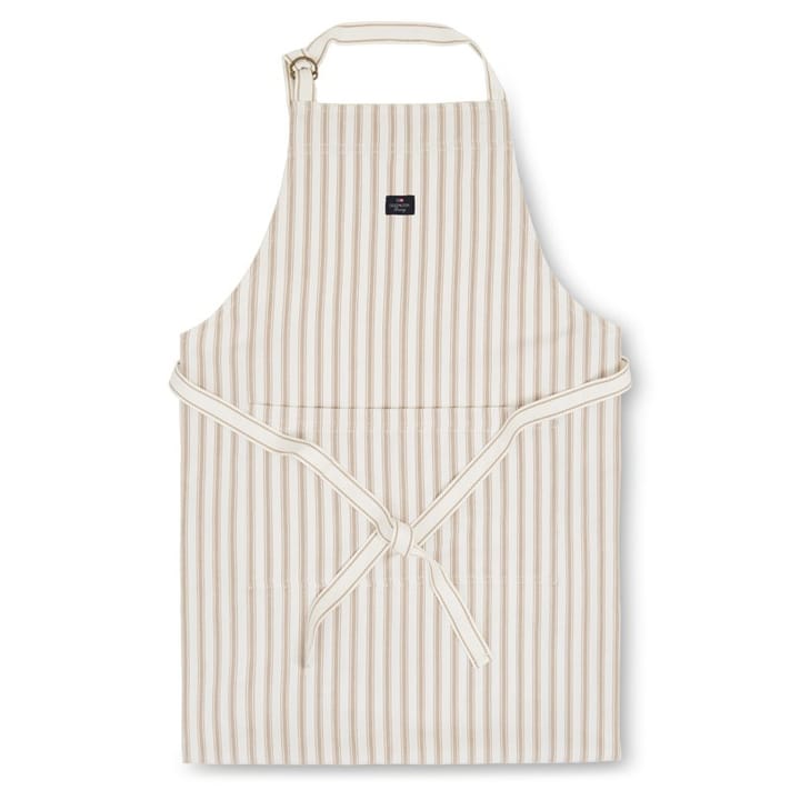 Icons Herringbone Striped forklæde, Beige/White Lexington