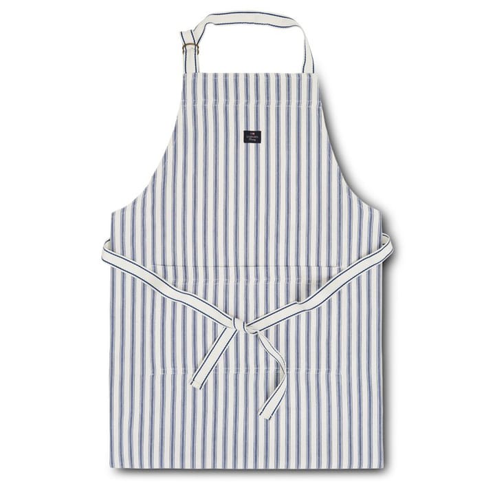 Icons Herringbone Striped forklæde, Blue/White Lexington