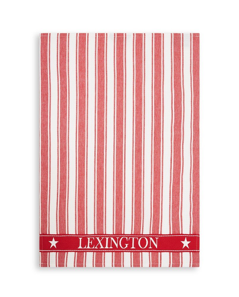 Lexington Icons Striped køkkenhåndklæde Waffle 50×70 cm Rød-hvid