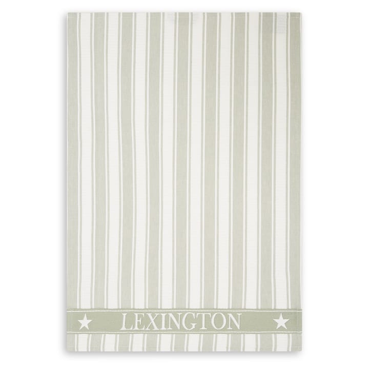 Icons Waffle Striped viskestykke 50x70 cm, Sage green/White Lexington