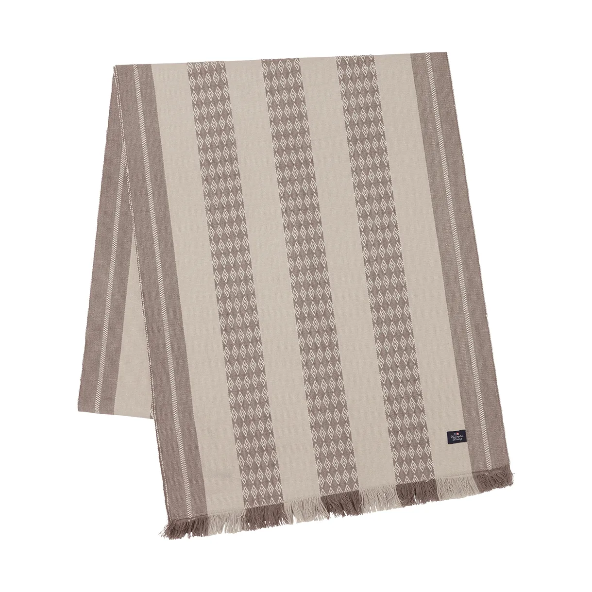 Jacquard Striped bordløber 50x250 cm, Beige Lexington